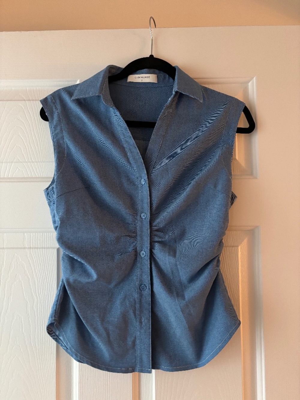 Commense Chambray Sinched Tank